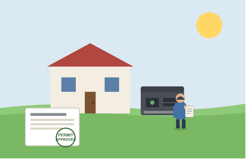 Generator installation permit approved after inspector review